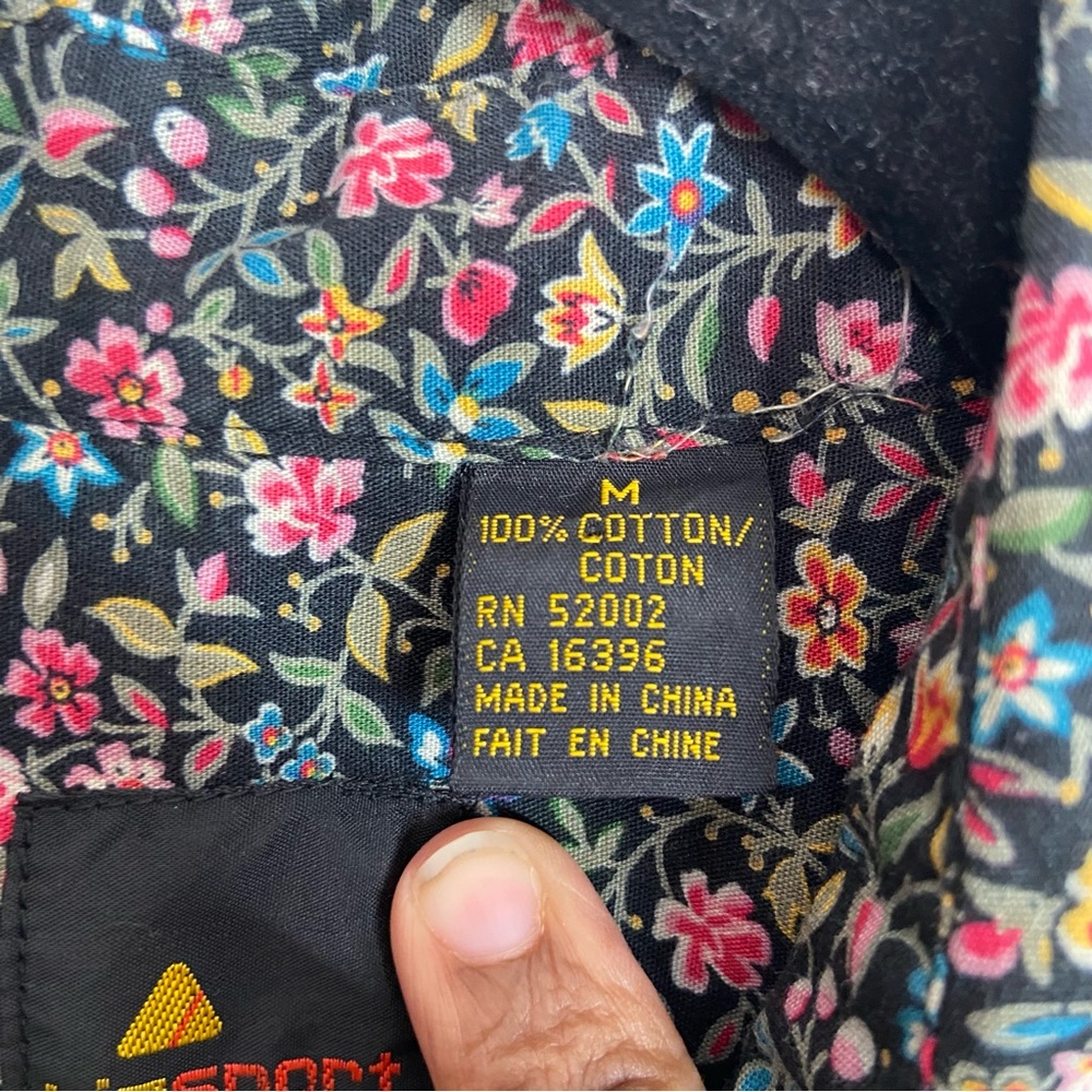 Liz Sport Shirt Button Up Ditzy Floral Print Long Sleeve - Picture 9 of 12